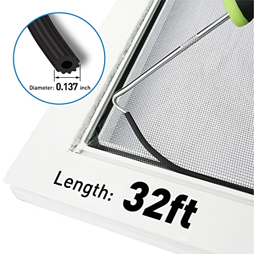 Window Screen Replacement Kit Durable 48" x 99" Polyester Mesh with Tool - color: Gray, size: 48" x 99"