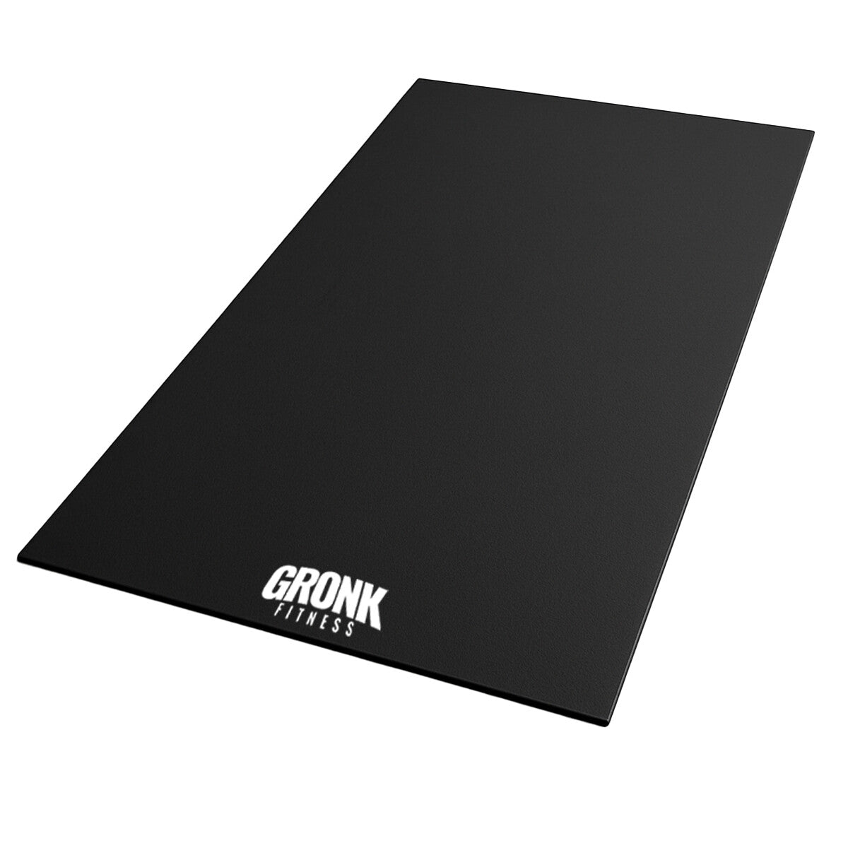Gronk Fitness black rubber mat angled view