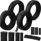 Tatuo 151 ft Braided Cable Sleeve Expandable Wire Sheathing(Black) - color: Black, size: 151 ft