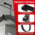 Bike Hooks for Garage Ceiling Mount Rack, Add on Storage Flat Hook, 4 Pack - color: Black-4Pack