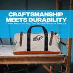 OX Canvas Tool Bag - 24 Inch Masonry Tool Bag - Heavy Duty Leather Straps
