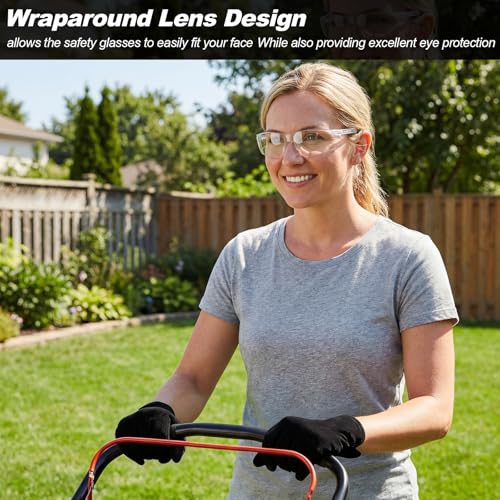 Salfboy 50 Pack Clear Safety Glasses Men, Scratch Resistant Eye Protection - color: 118-50 Clear