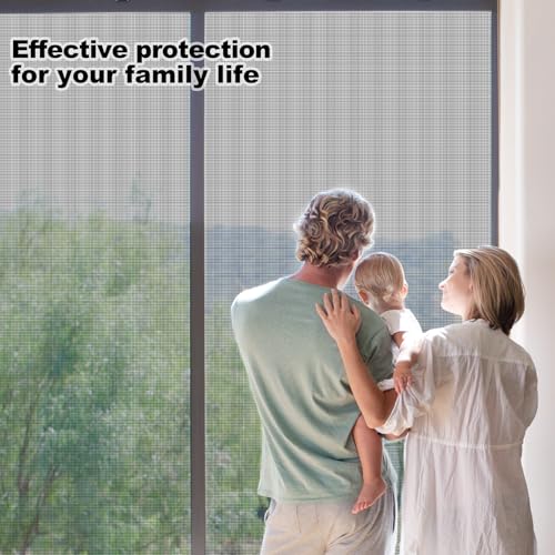 Window Screen Replacement Kit Durable 36" x 90" Polyester Mesh with Tool - color: Gray, size: 36" x 90"
