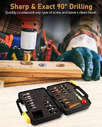 34Pcs Woodworking Drill Bit Set, Countersink Bits, Plug Cutters, Drill Stop