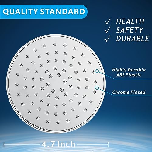 High Pressure Shower Head - 4.7“ Powerful Bathroom Pressure Boosting Rain Showerhead - Perfect Universal Replacement for Rainfall Shower Heads (2 Pack, Chrome) - style: 2 Pack Chrome