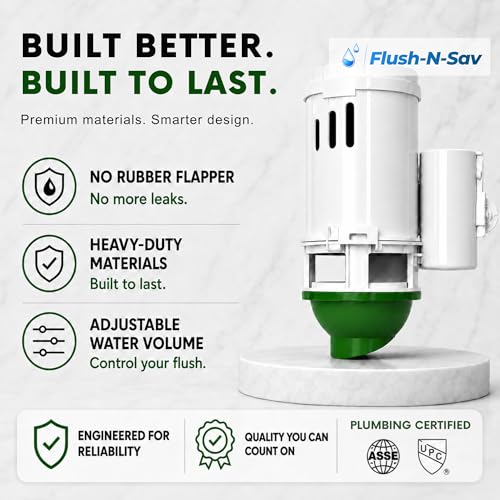 2 - Inch Flapper & Chain Eliminator Quick Connect Valve Conversion Kit & Overflow Water Conservator With Euro Button - Easy Install Without Tools - size: 2 - Inch, style: Euro Button