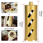 4" Dry Core Drill Bits 13in/330mm Drilling Depth，10mm Segment Height - size: 4 inches