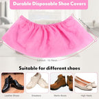 Vabean 1000 Pcs Disposable Shoe Covers Non Slip Dust Proof Boot Cover, Pink - color: Pink