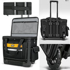 Large Rolling Tool Bag with Big Wheels, Waterproof Roller Tool Box, Big Wheeled Tool Backpack with Multiple Pockets(Yellow, Extra Large)