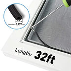 Window Screen Replacement Kit Durable 48" x 99" Polyester Mesh with Tool - color: Black, size: 48" x 99"