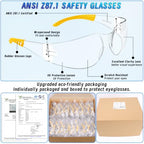 80 PCS Safety Glasses Bulk Unisex, ANSI Z87.1 Clear Protective Eyewear - color: Yellow