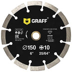 6 Inch Diamond Blade for Angle Grinder — Diamond Cutting Wheel for Cutting Stone, Marble, Granite, Brick, Masonry, Paving Flag, Concrete — Diamond Saw Blades Segment Height 0.394” (10 mm) — GRAFF - size: Ø 6 Inch Segment, style: Diamond Segment Blades
