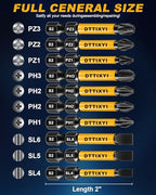 Magnetic Screwdriver Bit Set, 10 PCS, 2 in, 1/4 in Hex, PH/PZ/SL - style: 10 PCS, 2 in, PH/PZ/SL