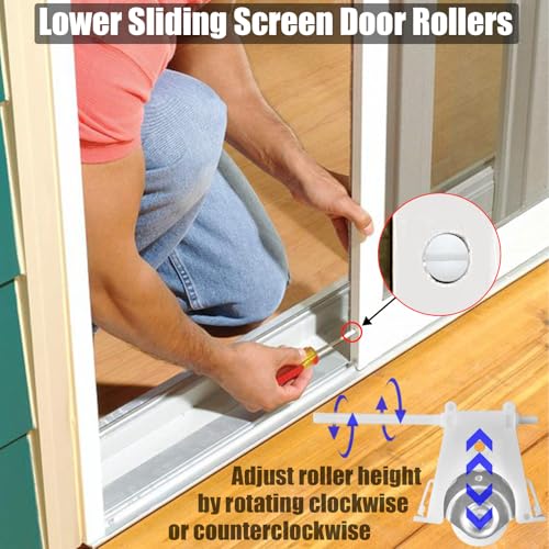Sliding Screen Door Roller Assembly (Upper & Lower Combo) - style: Upper + Lower Rollers Combo