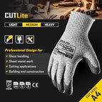 COOLJOB 12/120 Pairs Cut Resistant Work Gloves PU Coating, ANSI A2 A4 A6 A9 - size: Medium (Pack of 12)