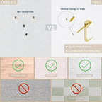 200Pcs Picture Hanging Kit with Nails & Hooks 10/30/50lb for Drywall - style: Gold