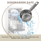 1/3 Cup Stainless Steel Measuring Cup | Sturdy Metal 80 ml | 80 cc | 3 oz | Single Cup for Wet and Dry Ingredients | Great for use as 1/3 Cup Dog Food Scoop - 1 PK - size: 1/3 Cup