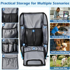 Rolling Cleaning Caddy Bag with Wheels, Large Cleaning Supplies Organizer Backpack with Detachable Trolley and Cleaning Apron for Housekeepers, Home, Hotel & Car Detailing - color: A02-blue