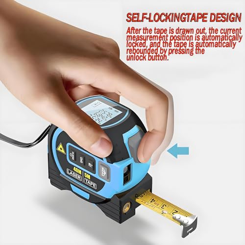 The 3-in-1 almighty laser measuring tools ruler,16Ft Ruler 197Ft Laser - color: Yellow, size: Laser 197 ft