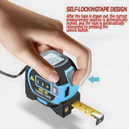 The 3-in-1 almighty laser measuring tools ruler,16Ft Ruler 197Ft Laser - color: Yellow, size: Laser 197 ft