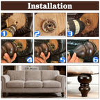 SHANJUE 8 Inch Sofa Legs Wood Round Furniture Feet for Couch Dresser, 4PC - size: 8 inch
