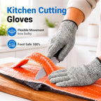 A5 Cut Resistant Gloves, Food Grade Kitchen Safety Gloves - color: Gray, size: X-Large