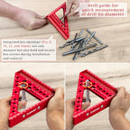 6.5'' Metric 3D Multi-Angle Measuring Ruler, Aluminum Carpenter Square for Woodworking, 15°-90° Layout Tool, Drawing Line Ruler for Precise Marking and Cutting(mm)