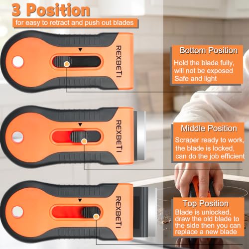 REXBETI Razor Blade Scraper Tool, 2 Pack Windows, Glass Stovetop Scraper - style: Original 2 Pack
