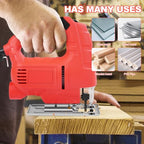 Jadeshay Electric Jig Saw, 800W 6-Speed Adjustable Woodworking Tool with Tilt & Precision Cutting