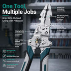 Multifunctional Foldable Automatic Wire Stripper and Cutter, Portable Crimping Tool for and Stripping tools & home improvement - color: Green