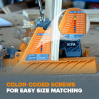 BORA Automatic Pocket Hole Jig Kit with 800 pc Coarse Screws - size: Auto Jig w/ 800pc Coarse Screws