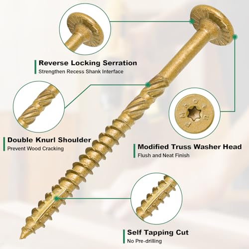 6 Inch Heavy-Duty Outdoor Deck Screws - size: #14 x 6"