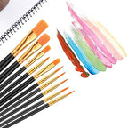 AROIC Paint Brush Set, 10 Pack 100 Pcs Acrylic Paint Brushes - size: 100pcs-black