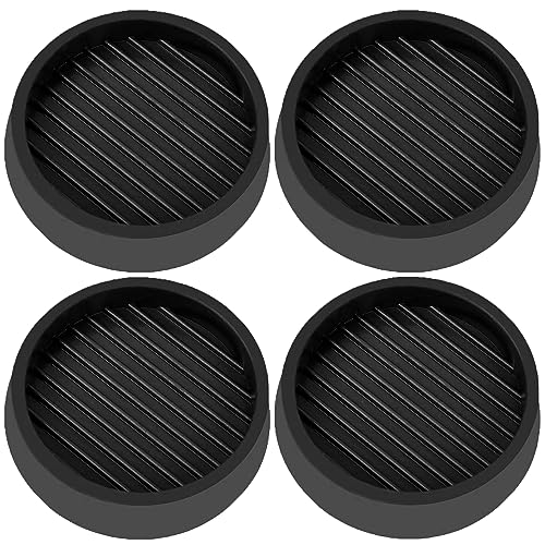 3X3 Round Rubber Caster Cups, Non Slip Furniture Pads - 4 Pack - color: Black, size: 3” 4pcs