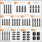 Universal TV Mounting Hardware Screw Kit, M4-M8 Screws for VESA Mounts