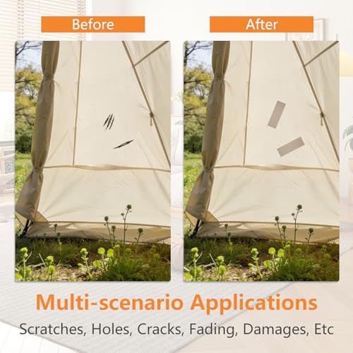 Canvas Repair Tape, 4x79 Inches Self-Adhesive Canvas Patch Repair - color: Beige