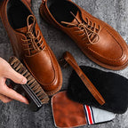 4 Pcs Horsehair Shine Shoes Brush Kit Polish Dauber Applicators Cleaning Leather Shoes Boots Care Brushes Suede Cleaner Brush with Microfiber Shoe Gloves(4 Pcs Style D) - style: 4 Pcs Style D