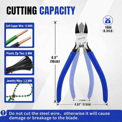 6" Wire Cutters for Crafting Floral Wire Clipper Snips - 2 Pack - color: 6"- 2 Pack
