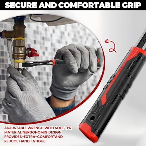 8” 12” Pipe Wrench Set, Self Adjusting Pipe Wrench, Multi-function Self-locking Pipe Vise Wrench Set, for 3/8” to 1-11/16" (9-43mm) Pipe Fittings, Standard Nuts and Irregular Nut - color: 8”+12”