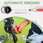 Red Mini Golf Brush, Dual-Sided Nylon Brass, Retractable Keychain - color: Red