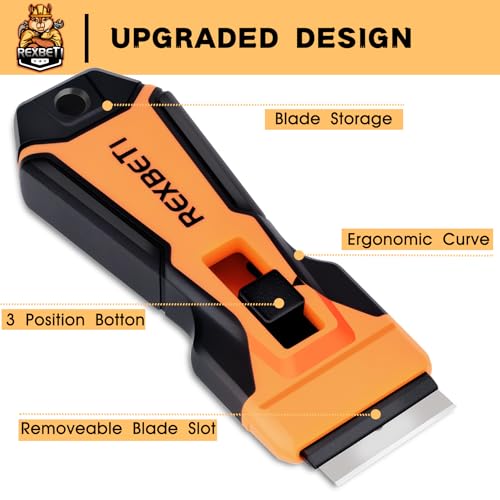 REXBETI Razor Blade Scraper Tool, Upgraded Windows, Glass Stovetop Scraper - style: Upgraded 1 Pack