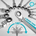 DURATECH Flex-Head Ratcheting Combination Wrench Set, SAE, 13-piece - style: 13-Piece Set