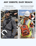 Electrician Tool Chest Bag, Tactical HVAC 3-Point Harness Orange - color: Orange