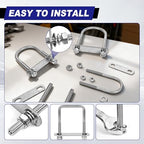 4 Sets M12 Square U Bolts 2 Inch Wide, 1/2" x 2-1/16" W x 4-1/2"L - size: M12 x 2-1/16"W x 4-1/2"L