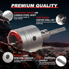 Professional 3-3/4" (95mm) Concrete Hole Saw 220mm SDS Plus & Dust Bag - size: 3-3/4" (95mm)