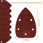 50 Pcs Mouse Detail Sander Sandpaper, 100 Grit, 5 Hole - size: 100 Grit - 50 Pcs
