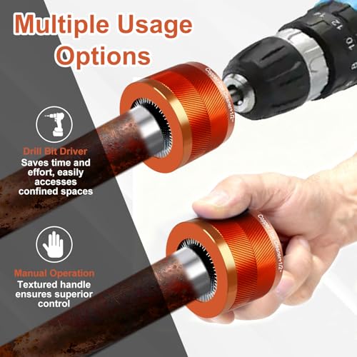 1" Metal Copper Pipe Cleaner Set with 1/4 Hex Shank, Replaceable Brush, Each Set Additional 3Pcs Replaceable Blades for Cleaning Rust, Stains, Paint on Copper Pipes and Various Metal Pipes - size: 1"