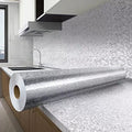 Peel and Stick Wallpaper, Silver Texture, 15.7" x 394" - color: Silver Texture, size: 15.7"W x 394"L