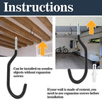 MAQIHAN 10 Garage Hooks Heavy Duty Bike Racks Wall Ceiling Hanging Storage