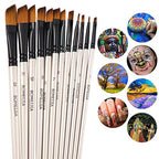 GETHPEN Angular Paint Brushes Set, Angled Paint Brush for Acrylic, 12PCS - style: Angular